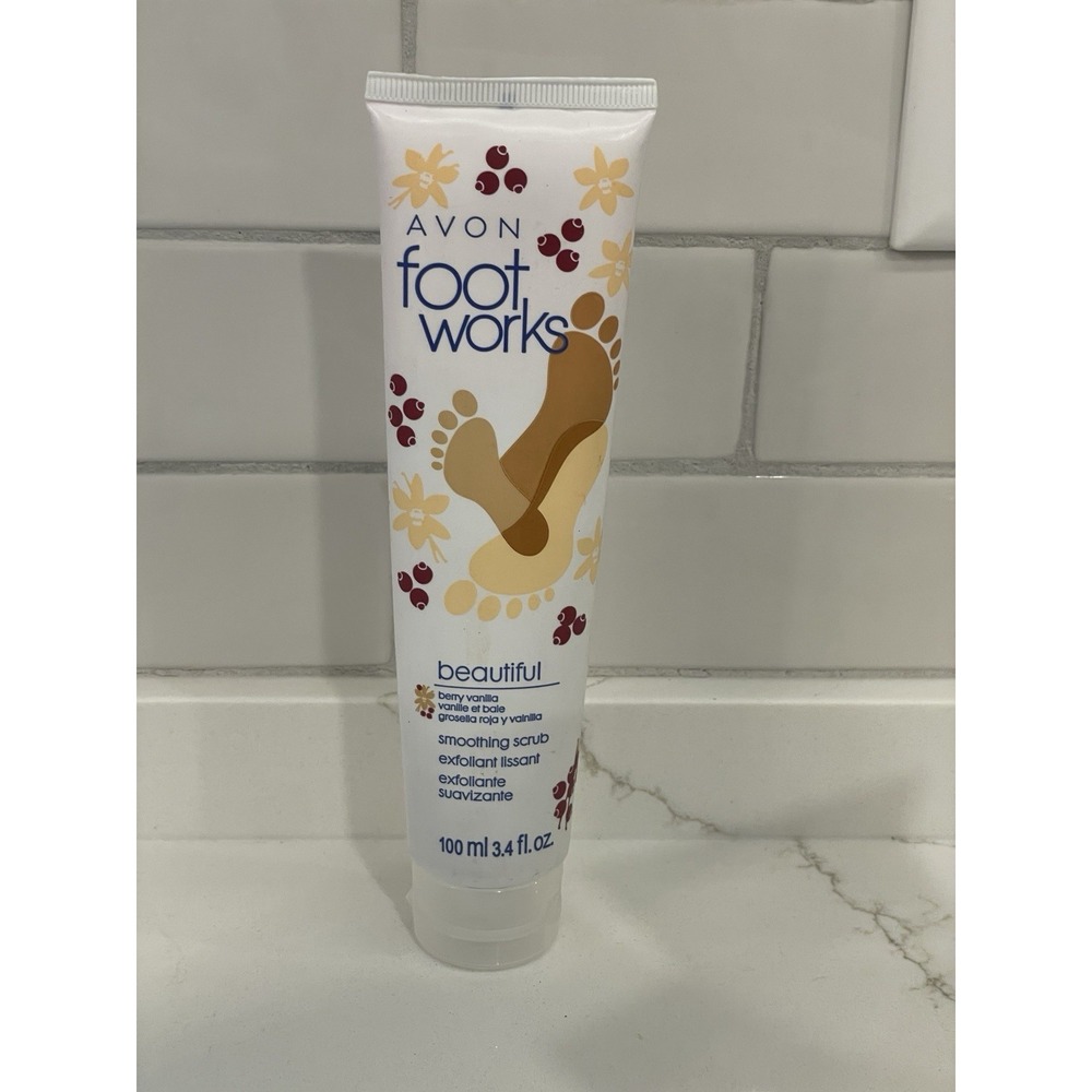Avon Foot Works Beautiful Smoothing Scrub Berry Vanilla 3.4 fl oz New Sealed